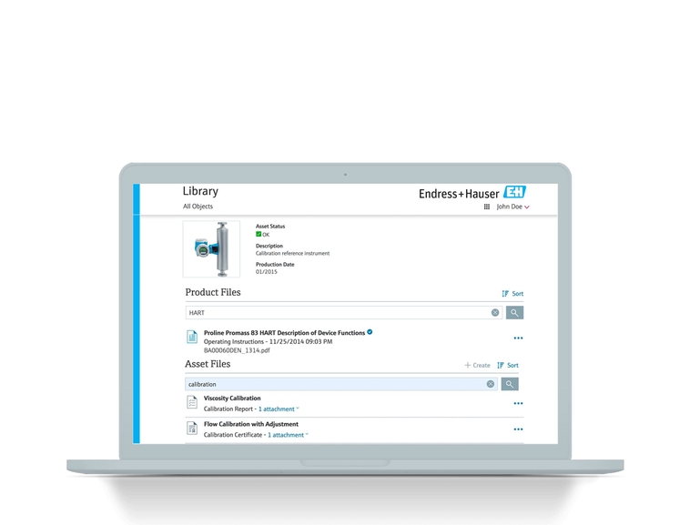 Netilion Library : capture d'écran de l'interface portable du service de gestion de fichiers basé sur l'IIoT