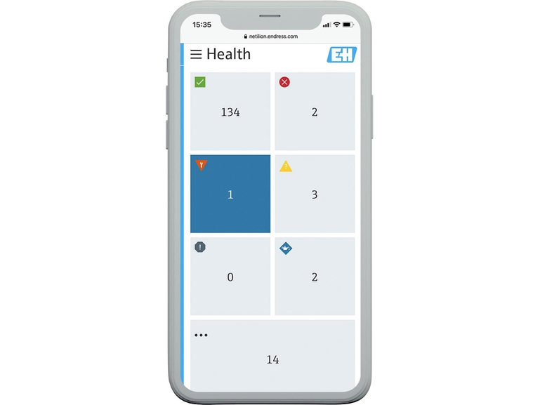 Gestione dello stato di salute delle risorse Netilion Health: screenshot dell'interfaccia IIoT