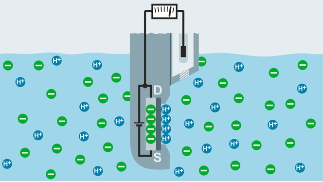 pH-Messprinzip mit ISFET-Sensoren
