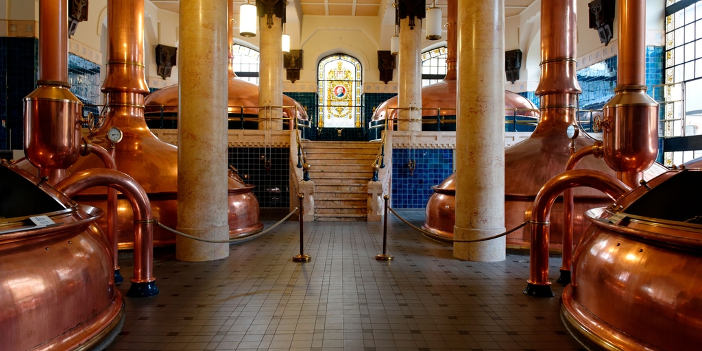 The Feldschlösschen brewery brewhouse