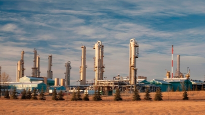 Impianto di gas naturale nell'Alberta, Canada
