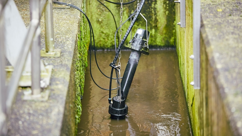 Il sensore ISEmax CAS40D misura i nitrati e l'azoto ammoniacale nel depuratore di Stadtlohn.