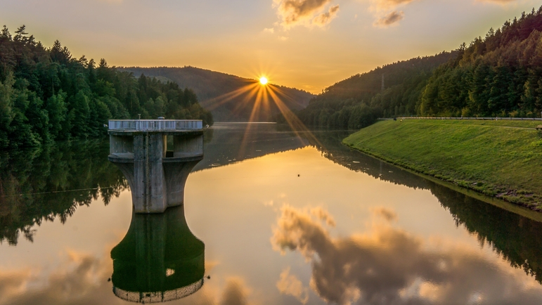 Foto del serbatoio idrico di Marbach (Germania)