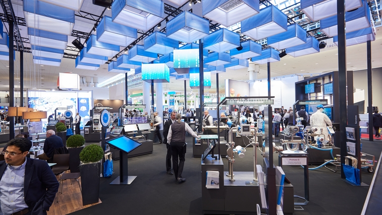 Stand Endress+Hauser in un'esposizione all'interno della fiera