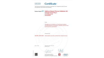 Certification ISO 27017 pour la plateforme cloud