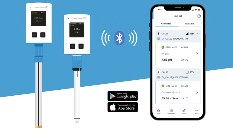Avec Memobase Pro, vous pouvez connecter votre smartphone à deux appareils Liquiline Mobile en même temps.
