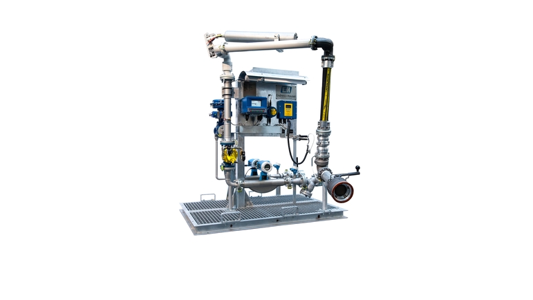 Metering-Skid mit Verladearm von Endress+Hauser