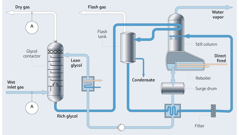 Mappa del processo con analizzatore di H2O per il rilevamento di H2O di Endress+Hauser