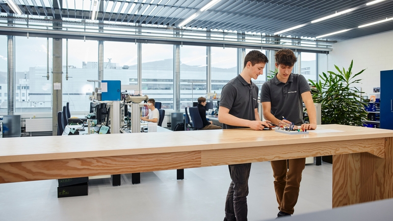 Apprentices at work.