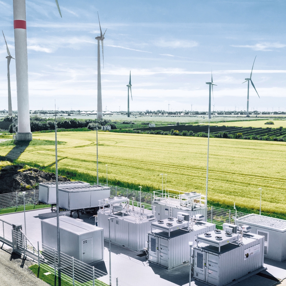 Électrolyseur avec production d'énergie par éoliennes