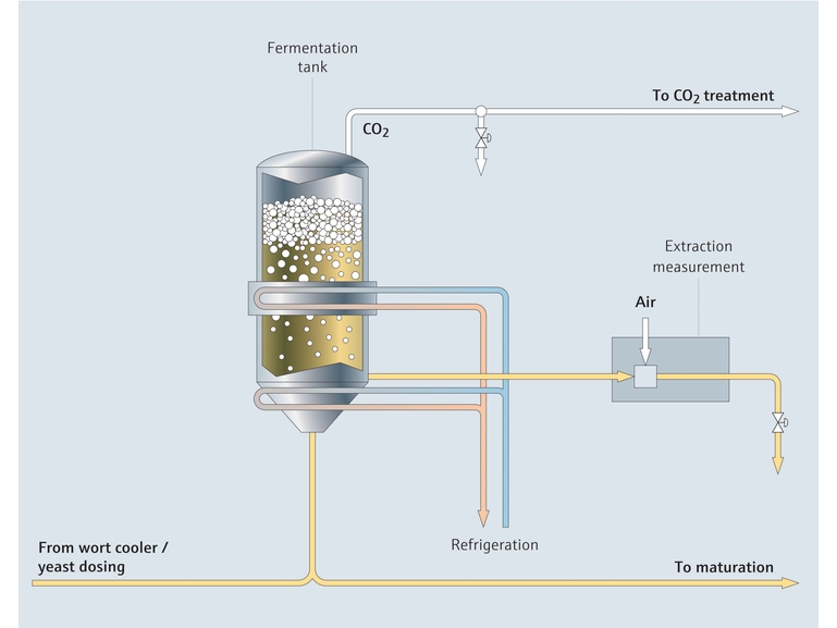 Schema del processo di fermentazione per la produzione di birra