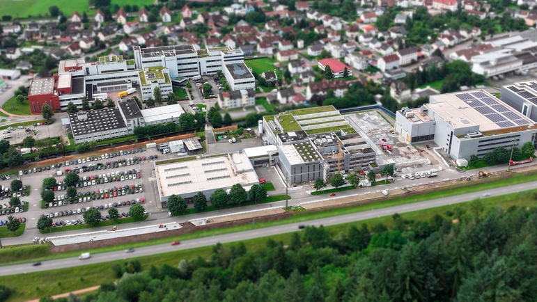 La sede Endress+Hauser di Maulburg dall'alto.